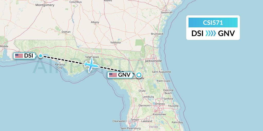 CSI571 Csi Aviation Flight Map: Destin to Gainesville