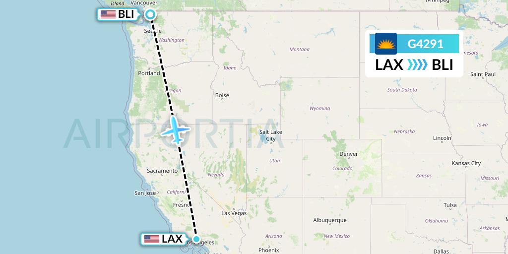 G4291 Allegiant Air Flight Map: Los Angeles to Bellingham