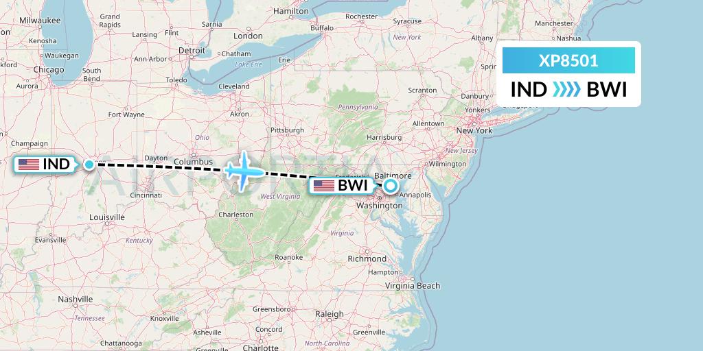 XP8501 Flight Status Avelo Airlines Indianapolis to Baltimore (VXP8501)