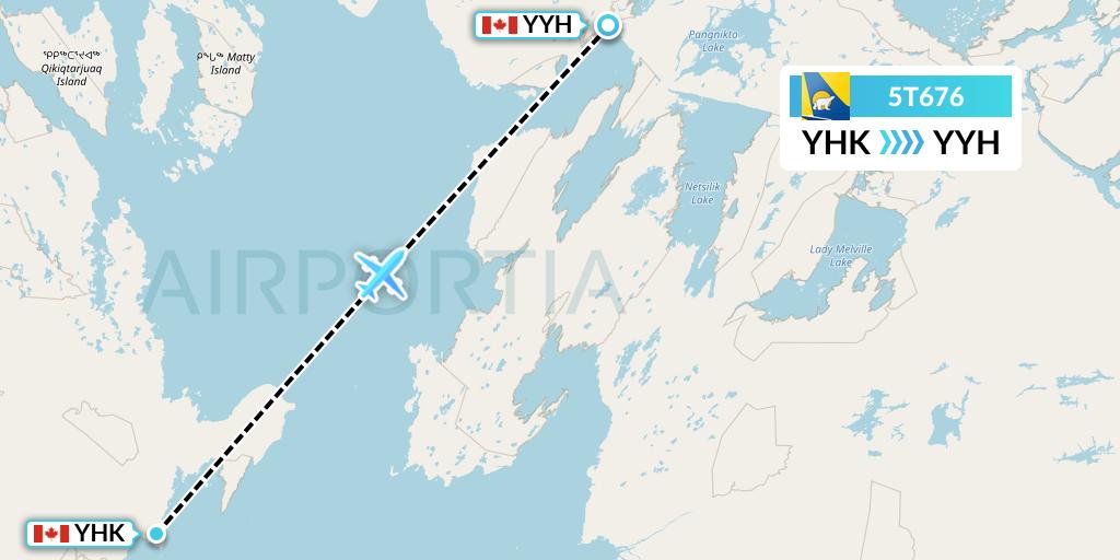 5T676 Canadian North Flight Map: Gjoa Haven to Taloyoak