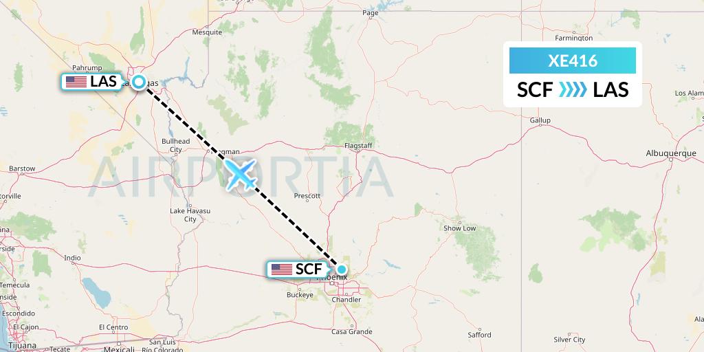 XE416 Jsx Flight Map: Scottsdale to Las Vegas