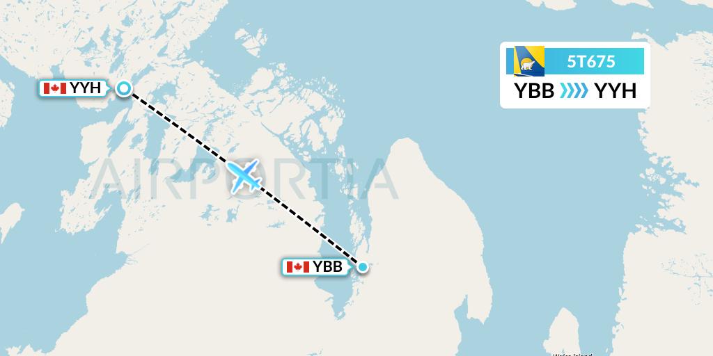 5T675 Canadian North Flight Map: Kugaaruk to Taloyoak