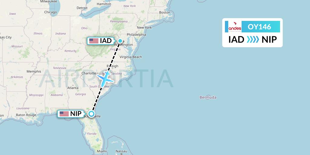 OY146 Flight Status Omni Air International Washington to Jacksonville