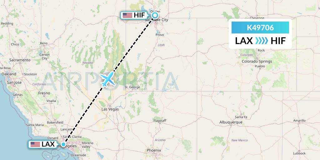 K49706 Kalitta Air Flight Map: Los Angeles to Ogden