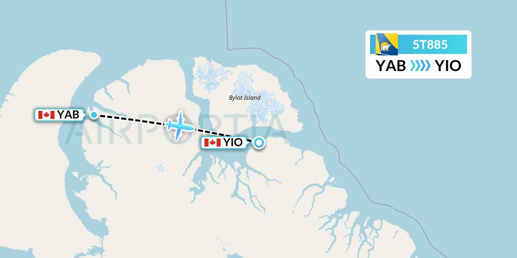 5T885 Canadian North Flight Map: Arctic Bay to Pond Inlet