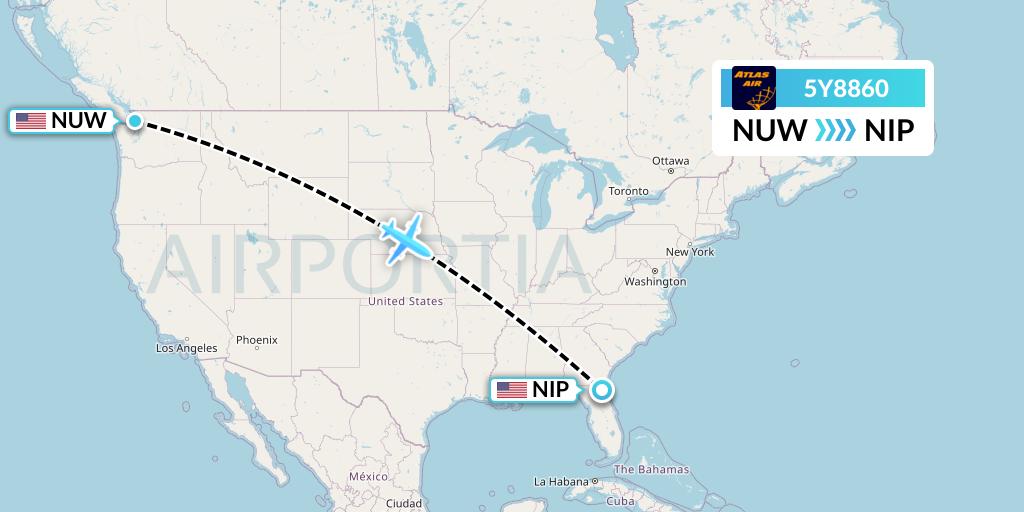 5Y8860 Flight Status Atlas Air Oak Harbor to Jacksonville (GTI8860)