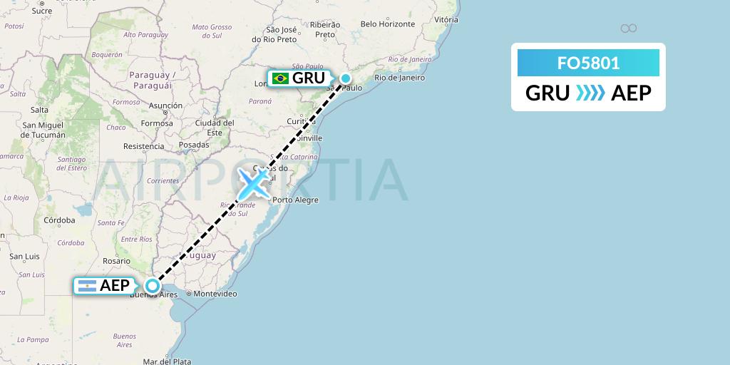 FO5801 Aero Flightops Uk Limited Flight Map: Sao Paulo to Buenos Aires