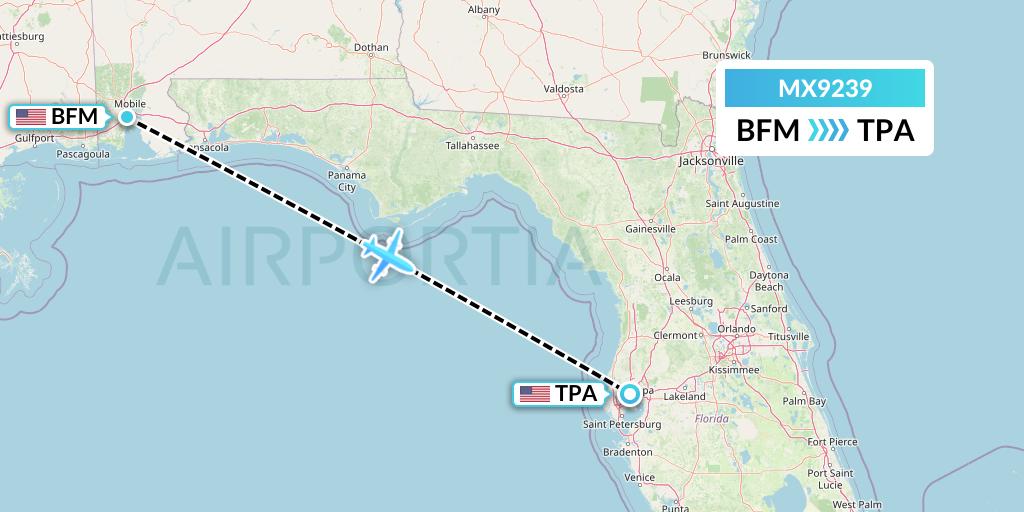 MX9239 Flight Status Breeze Airways Mobile to Tampa (MXY9239)