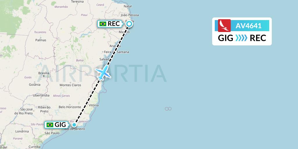 AV4641 Flight Status Avianca Rio de Janeiro to Recife (AVA4641)