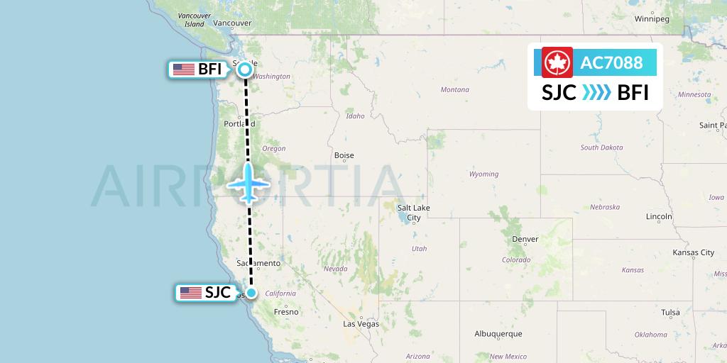 AC7088 Flight Status Air Canada San Jose to Seattle (ACA7088)