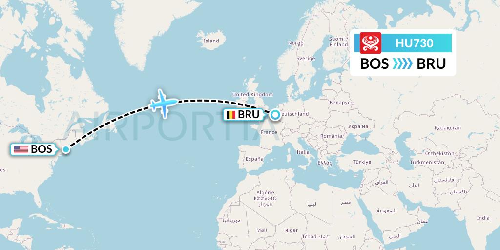 HU730 Flight Status Hainan Airlines Boston to Brussels (CHH730)