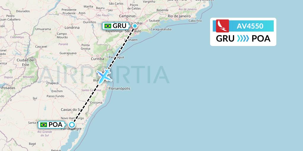 AV4550 Avianca Flight Map: Sao Paulo to Porto Alegre