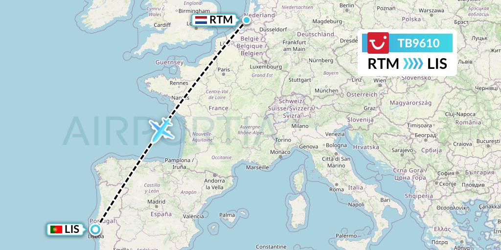 TB9610 Flight Status TUI fly Belgium Rotterdam to Lisbon (JAF9610)