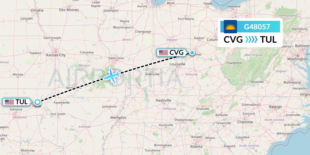 G48057 Flight Status Allegiant Air Cincinnati to Tulsa (AAY8057)