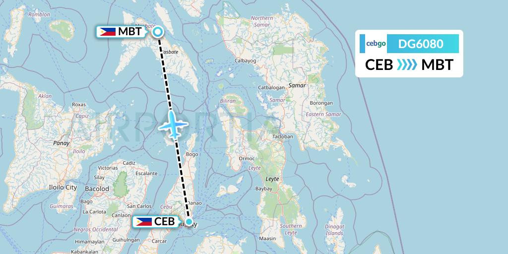 DG6080 Cebgo Flight Map: Cebu to Masbate