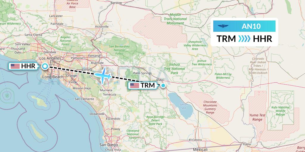 AN10 Advanced Air Flight Map: Thermal to Hawthorne
