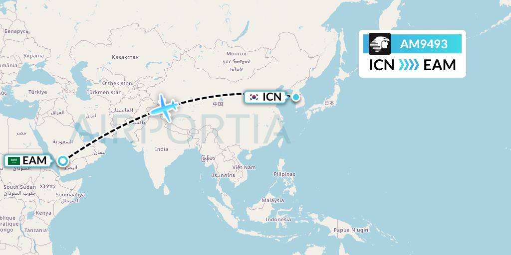 AM9493 Flight Status Aeromexico Seoul to Najran (AMX9493)