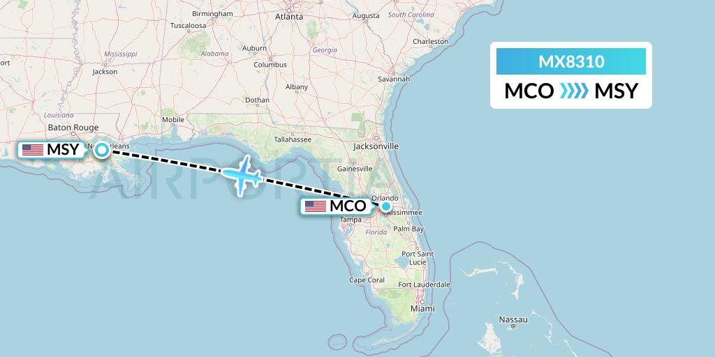 MX8310 Flight Status Breeze Airways Orlando to New Orleans (MXY8310)