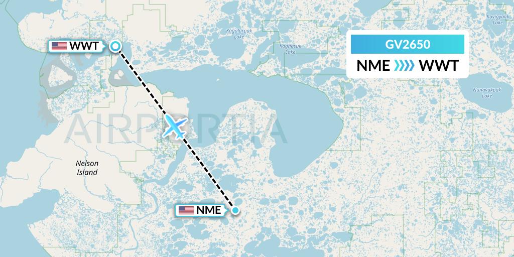 GV2650 Grant Aviation Flight Map: Nightmute to Newtok