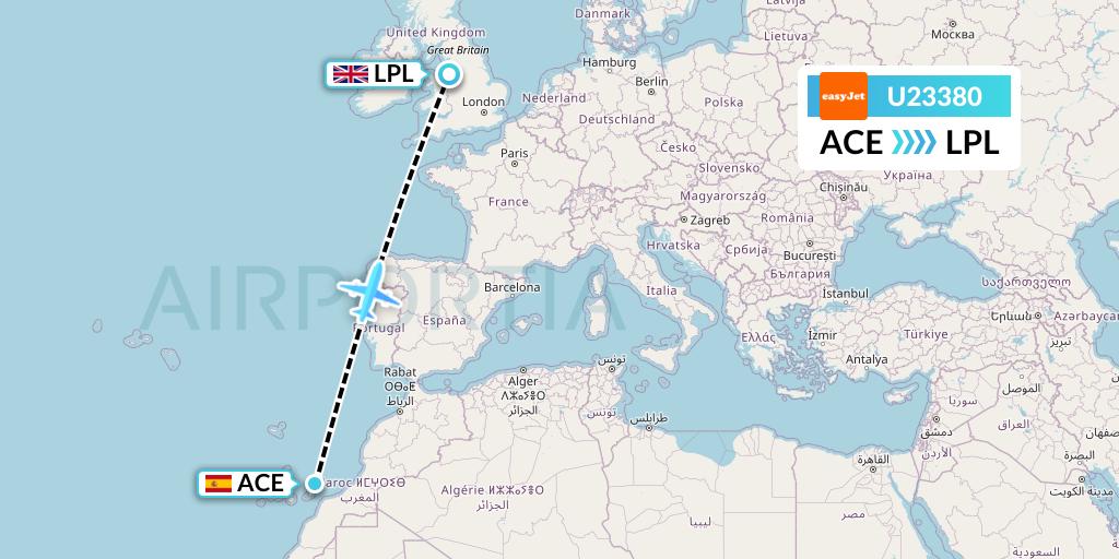 U23380 Flight Status EasyJet Lanzarote to Liverpool (EZY3380)