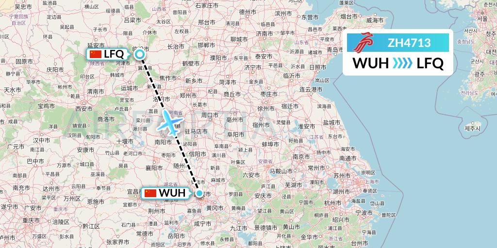 ZH4713 Shenzhen Airlines Flight Map: Wuhan to Yulin