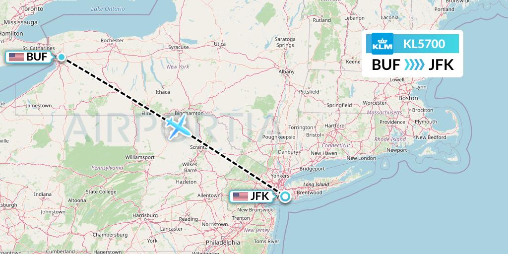 KL5700 Flight Status KLM Buffalo to New York (KLM5700)