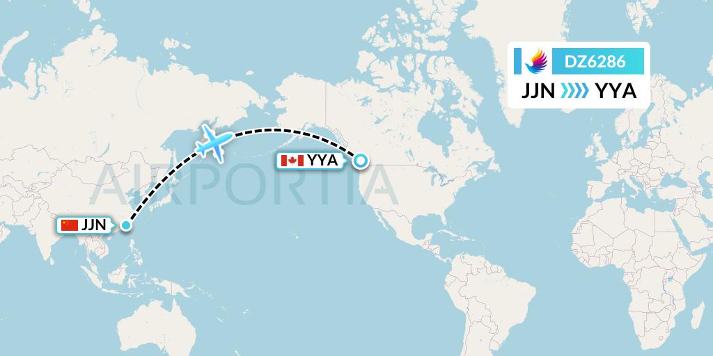 DZ6286 Donghai Airlines Flight Map: Jinjiang to Big Bay Yacht Club