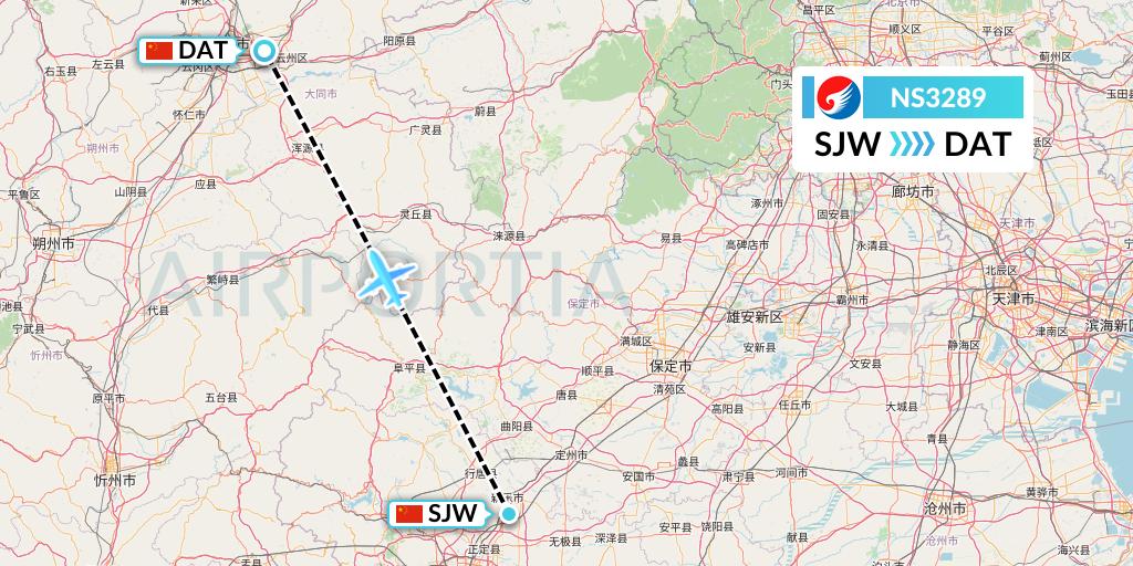 NS3289 Hebei Airlines Flight Map: Shijiazhuang to Datong