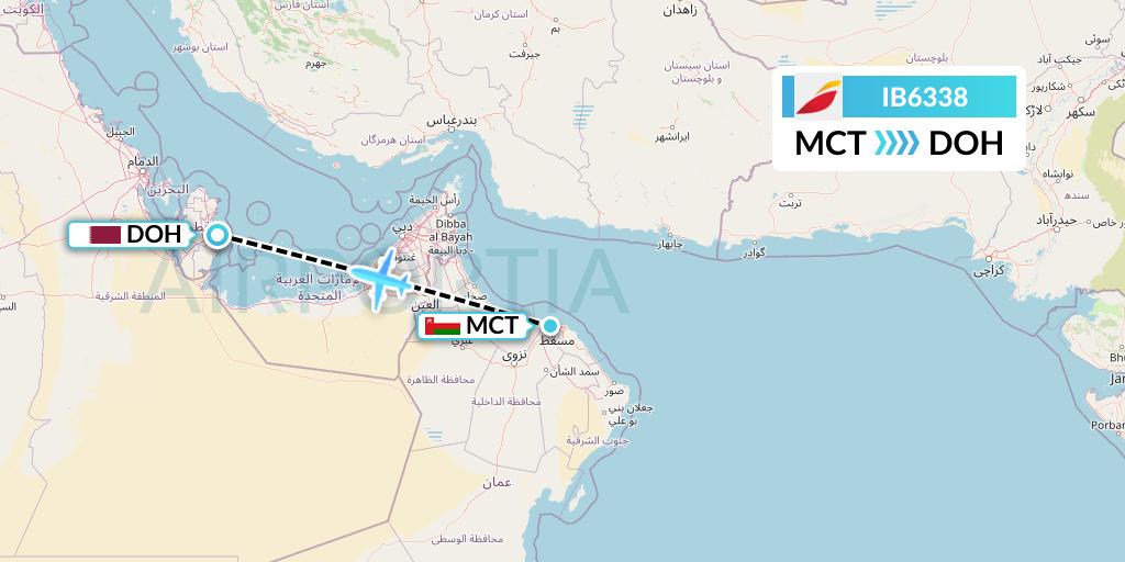 IB6338 Iberia Flight Map: Muscat to Doha
