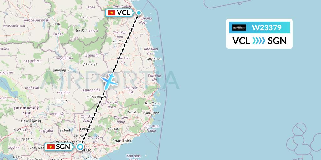 W23379 Flex Flight Flight Map: Chu Lai to Ho Chi Minh City