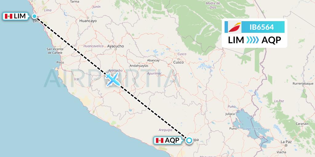 IB6564 Iberia Flight Map: Lima to Arequipa