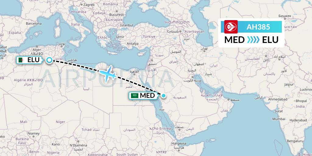 AH385 Air Algerie Flight Map: Medina to Guemar