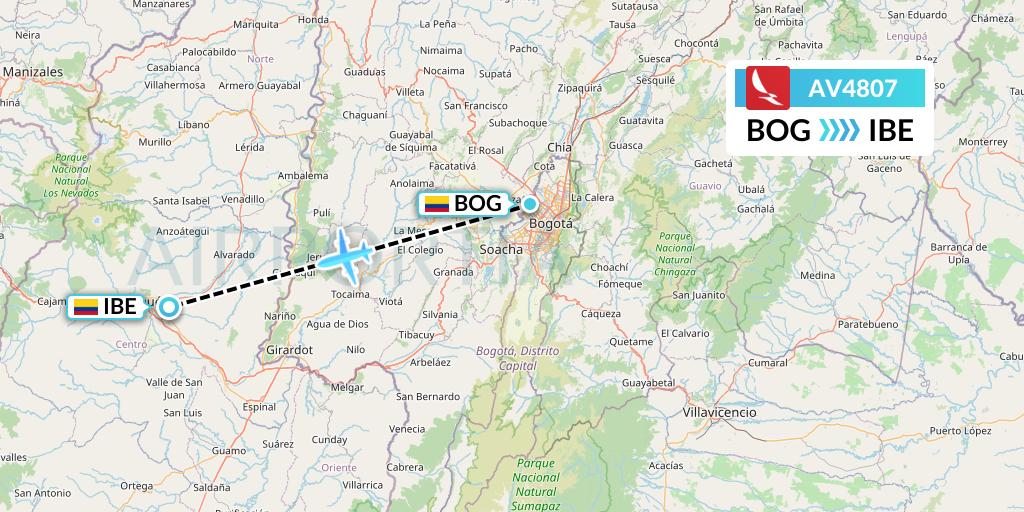 AV4807 Avianca Flight Map: Bogota to Ibague