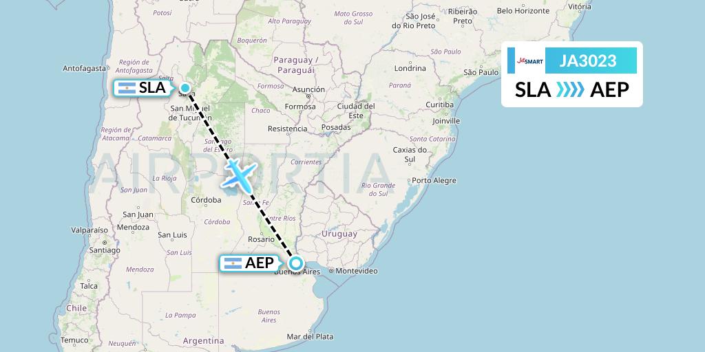 JA3023 JetSMART Flight Map: Salta to Buenos Aires