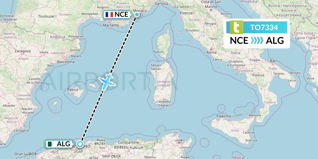 TO7334 Flight Status Transavia France Nice to Algiers (TVF7334)