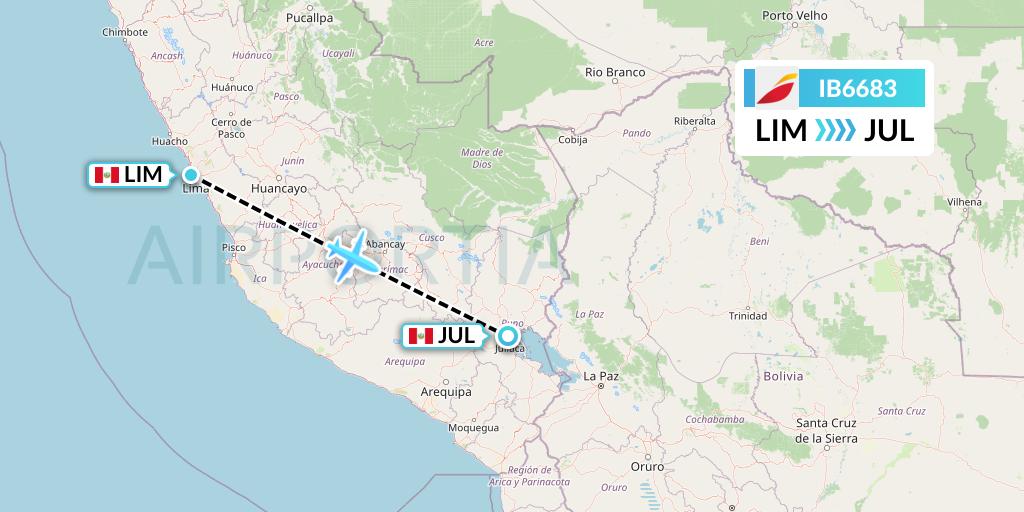 IB6683 Iberia Flight Map: Lima to Juliaca