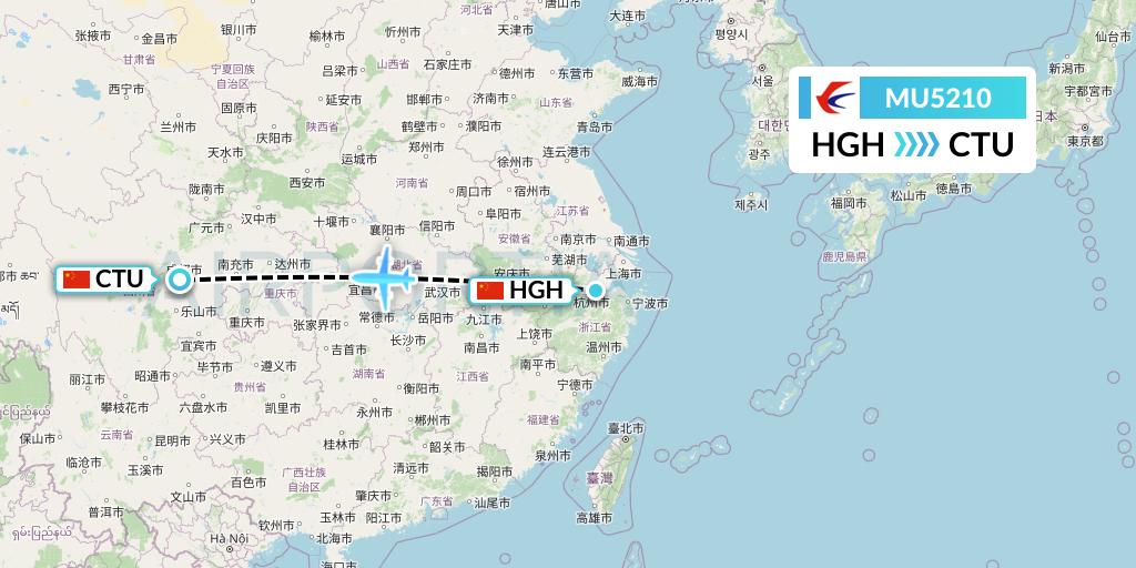 MU5210 Flight Status China Eastern Airlines Hangzhou to Chengdu (CES5210)