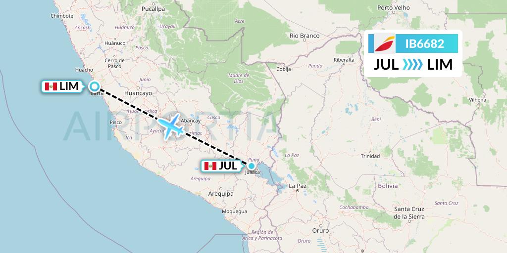 IB6682 Iberia Flight Map: Juliaca to Lima