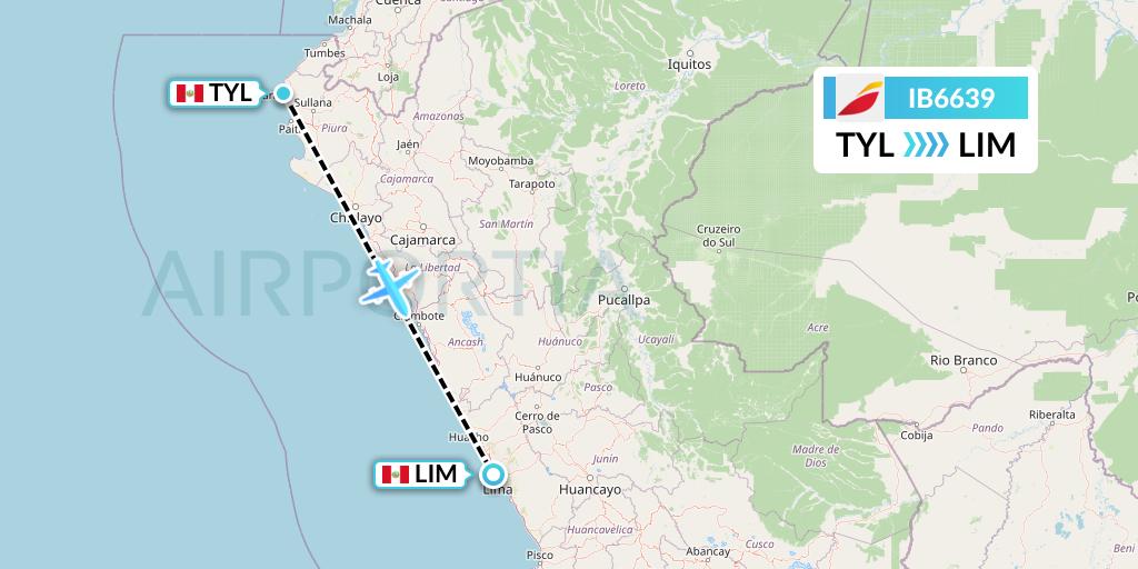 IB6639 Iberia Flight Map: Talara to Lima