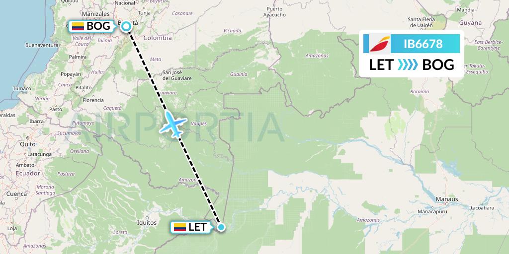 IB6678 Iberia Flight Map: Leticia to Bogota