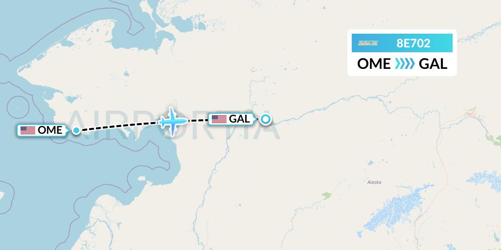 8E702 Bering Air Flight Map: Nome to Galena