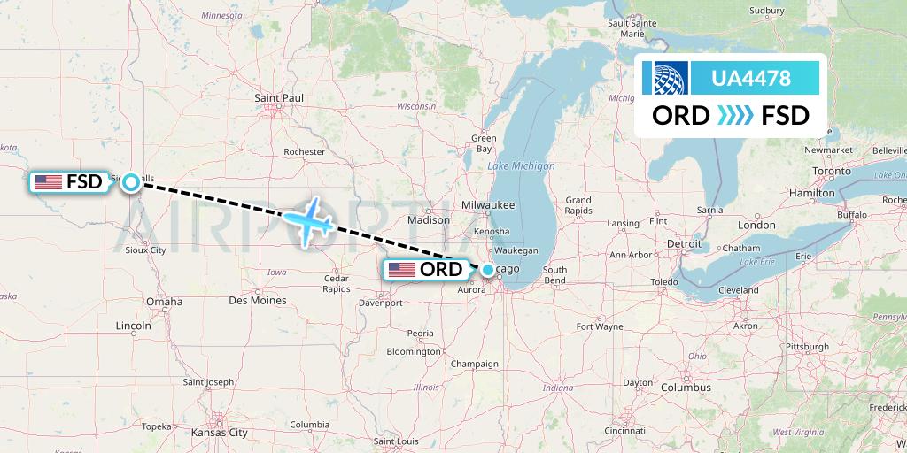 UA4478 Flight Status United Airlines Chicago to Sioux Falls (UAL4478)