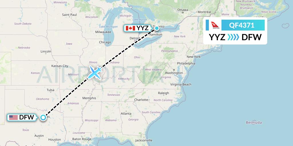 QF4371 Flight Status Qantas Toronto to Dallas (QFA4371)