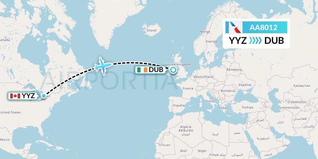 AA8012 Flight Status American Airlines Toronto to Dublin (AAL8012)