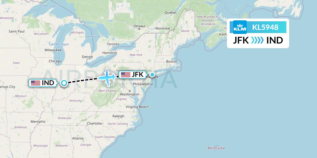 KL5948 Flight Status KLM New York to Indianapolis (KLM5948)