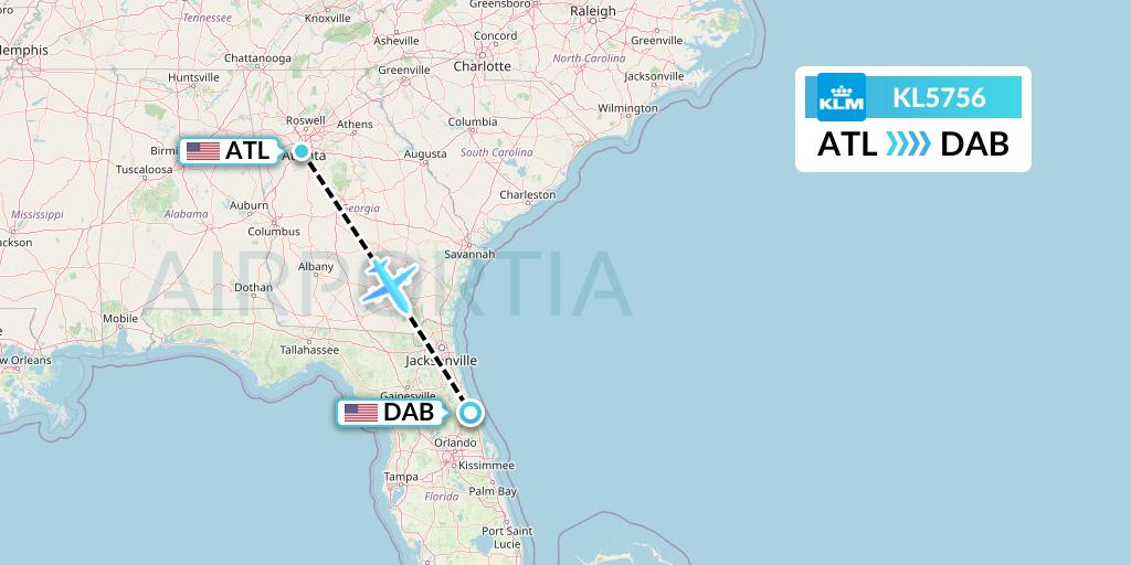 KL5756 Flight Status KLM Atlanta to Daytona Beach (KLM5756)