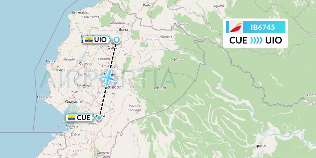 IB6745 Iberia Flight Map: Cuenca to Quito