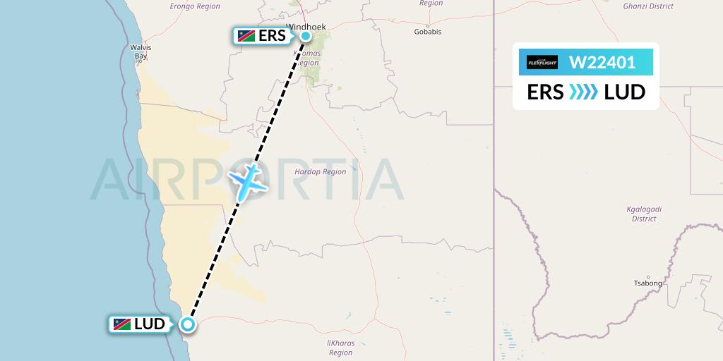 W22401 Flex Flight Flight Map: Windhoek to Luderitz