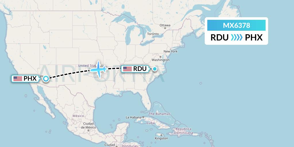 MX6378 Flight Status Breeze Airways RaleighDurham to Phoenix (MXY6378)