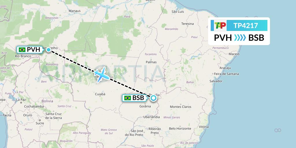 TP4217 TAP Portugal Flight Map: Porto Velho to Brasilia